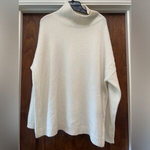 The Kooples Womens Cashmere Blend Mock Neck oversized Sweater Sz M ivory